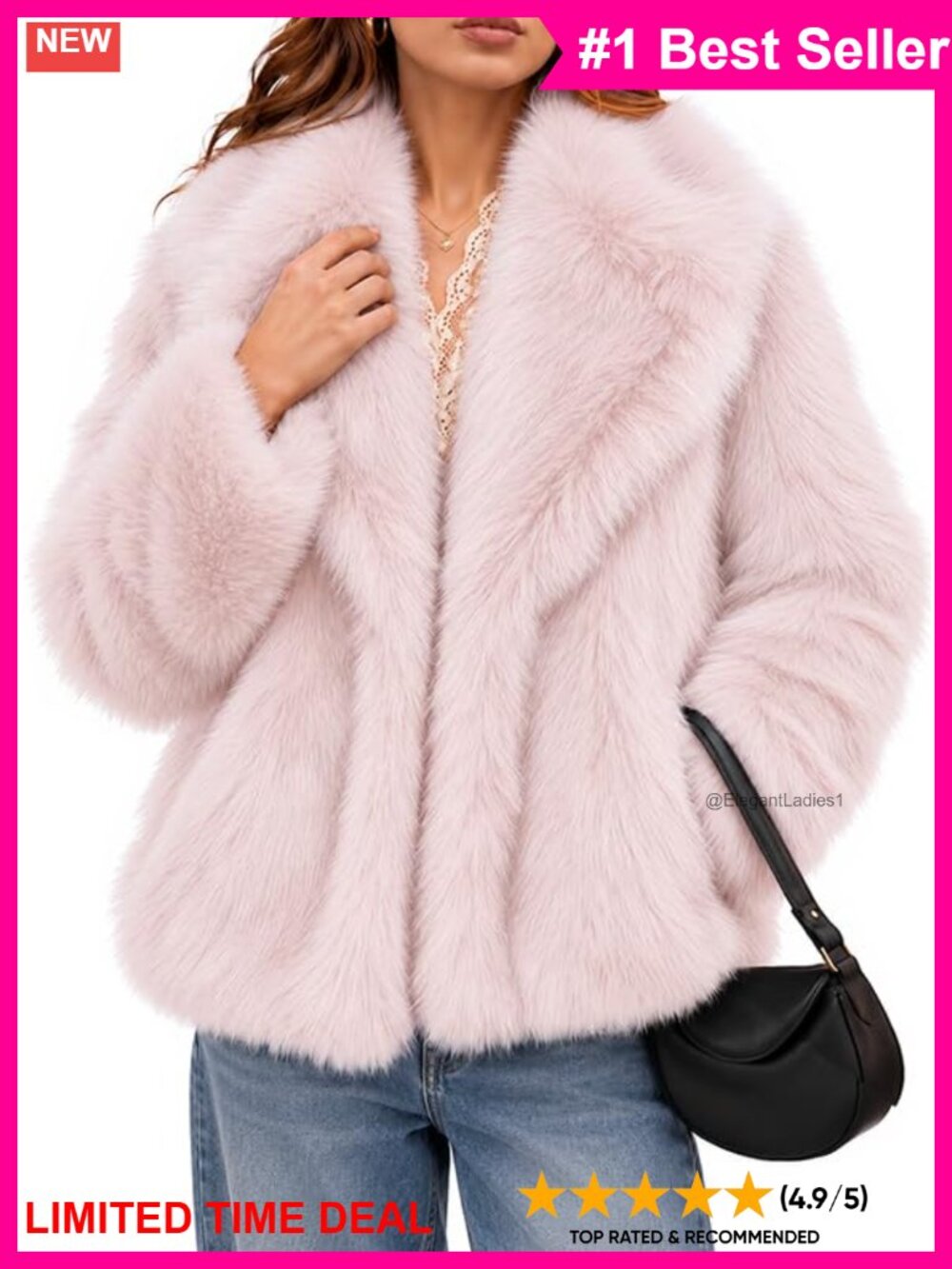 Faux Fur Cropped Jacket Fluffy Furry Coat Winter Warm Women
